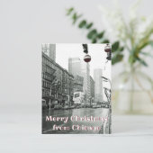 VINTAGE CHICAGO CHRISTMAS STREET FOTOGRAPH FEIERTAGSKARTE (Stehend Vorderseite)