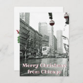 VINTAGE CHICAGO CHRISTMAS STREET FOTOGRAPH FEIERTAGSKARTE (Vorne/Hinten)