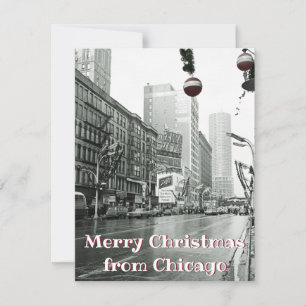 VINTAGE CHICAGO CHRISTMAS STREET FOTOGRAPH FEIERTAGSKARTE
