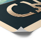 Vintage Chicago City Skyline Poster (Ecke)