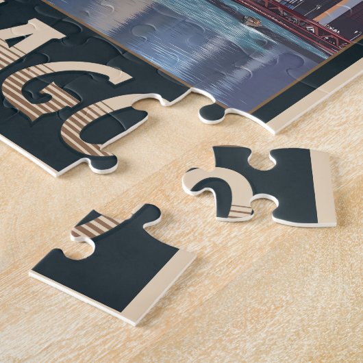 Vintage Chicago City Skyline Puzzle (Seite)