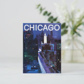 Vintage Chicago City Streets Travel Postkarte (Stehend Vorderseite)
