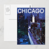 Vintage Chicago City Streets Travel Postkarte (Vorne/Hinten)