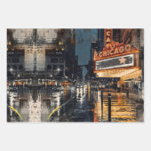 Vintage-Chicago-Collage Urbane Träumerei Geschenkpapier Set (Vorderseite 2)