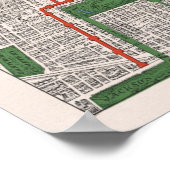 Vintage Chicago Elevated Railways Map (1908) Poster (Ecke)