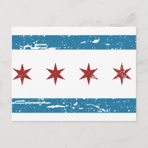 Vintage CHICAGO Fahne Postkarte