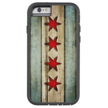 Vintage-Chicago-Flag-Distressed-Wood-Look