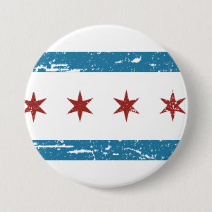 Vintage CHICAGO-Flagge Button