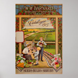 Vintage-Chicago-Gartensamen-Blumenkatalog Poster