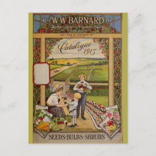 Vintage-Chicago-Gärtnerei-Blumensamen-Katalog Postkarte