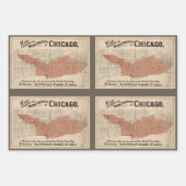 Vintage Chicago Great Fire Map, 1871 Geschenkpapier Set (Vorderseite 3)