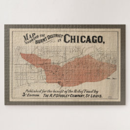 Vintage Chicago Great Fire Map, 1871 Puzzle