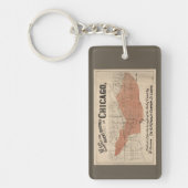 Vintage Chicago Great Fire Map, 1871 Schlüsselanhänger (Vorderseite)