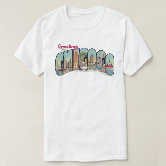 Vintage Chicago Gruß T-Shirt (Design vorne)