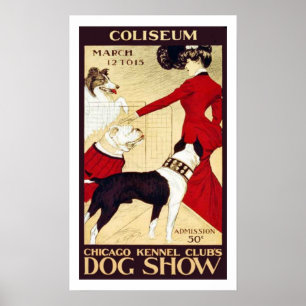 Vintage Chicago-Hundehütten-Verein-Show Poster