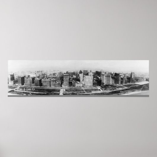 Vintage Chicago Illinois 1911 aus dem Flugzeug Poster (Vorne)