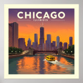 Vintage Chicago Illinois Poster (Vorne)