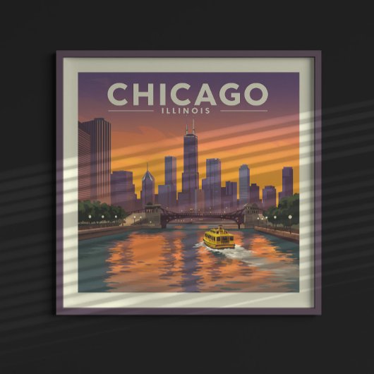Vintage Chicago Illinois Poster