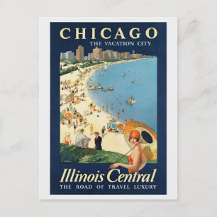 Vintage Chicago Illinois Retro Tourismus Reise Postkarte