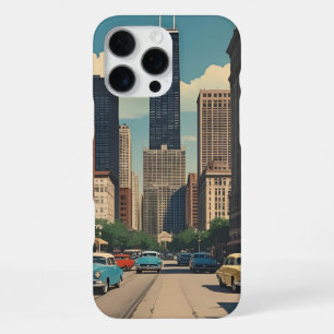 Vintage Chicago Illinois Stadt Skyline Retro Reise iPhone 16 Pro Max Hülle