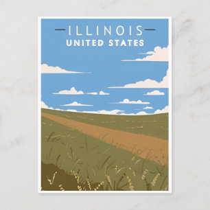 Vintage Chicago Illinois Stadt Skyline Retro Reise Postkarte