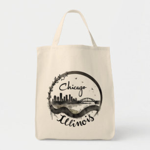 Vintage Chicago Illinois Stadt Skyline Retro Reise Tragetasche