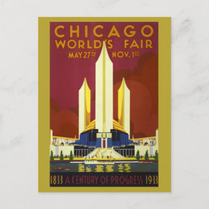 Vintage Chicago Illinois Weltmesse Retro-Reise Postkarte