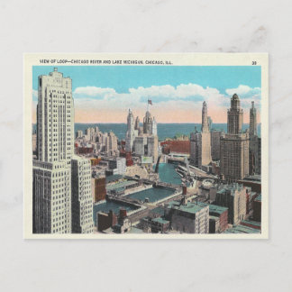 Vintage Chicago Loop Postkarte