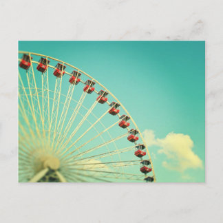 Vintage Chicago Navy Pier Riesenrad Postkarte