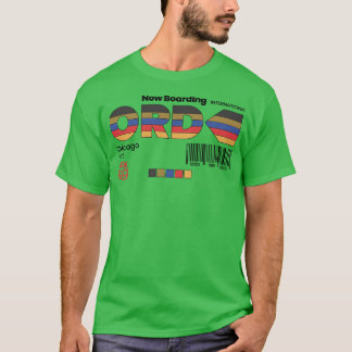 Vintage Chicago ORD Flughafen Label Retro Reise Il T-Shirt