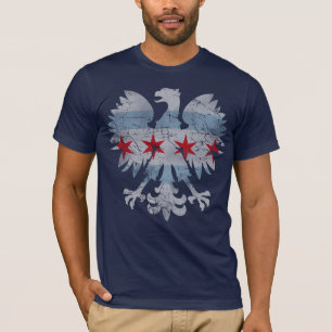 Vintage Chicago Polnischer Adlerflagge T-Shirt