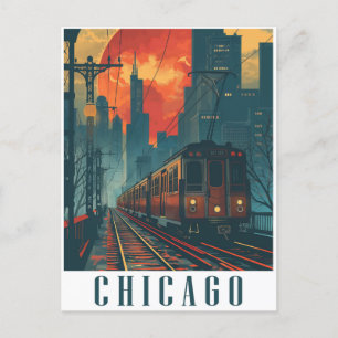 Vintage Chicago Postkarte