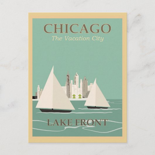vintage Chicago Postkarte (Vorderseite)