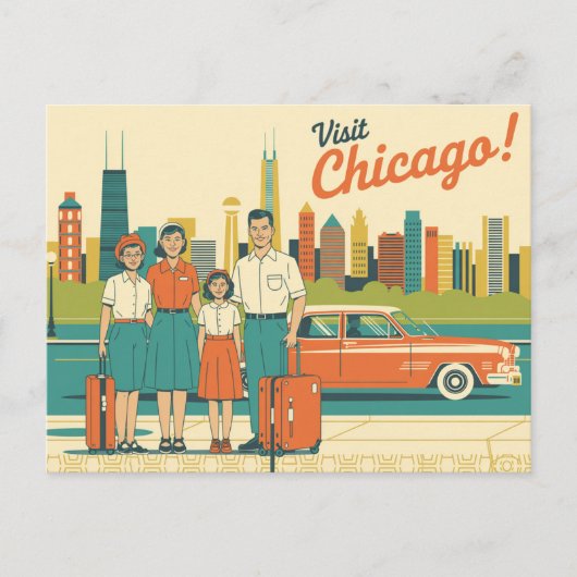 Vintage Chicago Postkarte (Vorderseite)