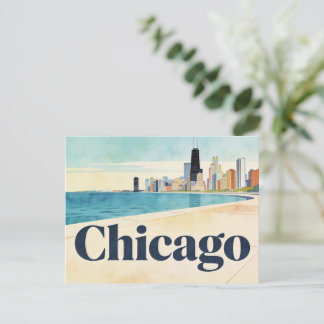 Vintage-Chicago-Reisepostkarte Postkarte