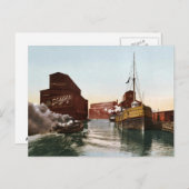 Vintage Chicago River Elevators 1900 Postkarte (Vorne/Hinten)
