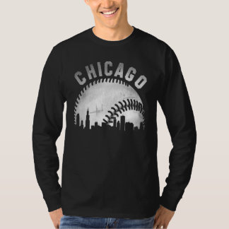Vintage Chicago-Skyline City Baseball 1 T-Shirt