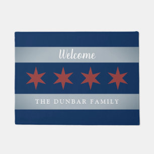 Vintage Chicago-Stadtflagge und Fußmatte