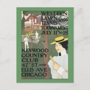 Vintage-Chicago-Tennisposter Postkarte