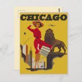 Vintage Chicago Travel Postcard Postkarte (Vorne/Hinten)