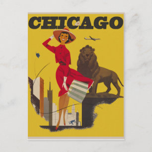 Vintage Chicago Travel Postcard Postkarte