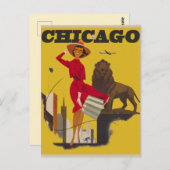 Vintage Chicago Travel Postcard Postkarte (Vorne/Hinten)