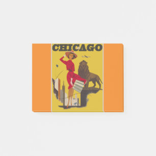 Vintage Chicago USA Flugreise-Werbung Post-it Klebezettel