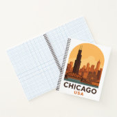 Vintage Chicago USA Travel Retro City Sky Notizblock (Innenseite)