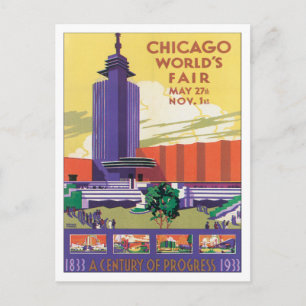 Vintage-Chicago-Weltausstellung-USA-Postkarte Postkarte