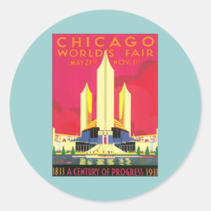 Vintage Chicago Weltmesse Runder Aufkleber