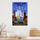 Vintage Chicago World Fair Travel Poster 1934 (Küche)