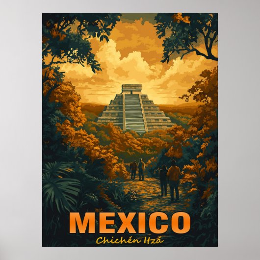 Vintage Chichen Itza, Mexiko Poster (Vorne)