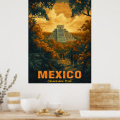 Vintage Chichen Itza, Mexiko Poster (Küche)