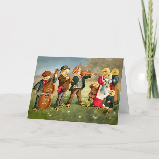 Vintage Chick Band Easter Card Feiertagskarte (Vorderseite)